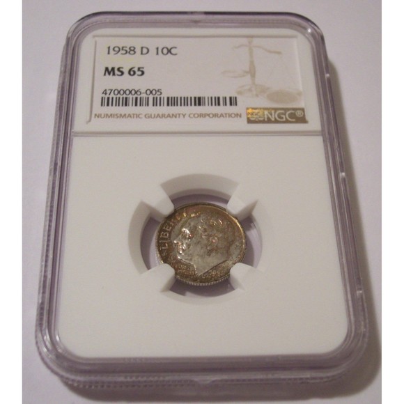 1958 D Roosevelt Dime Nice Toning - Picture 1 of 2